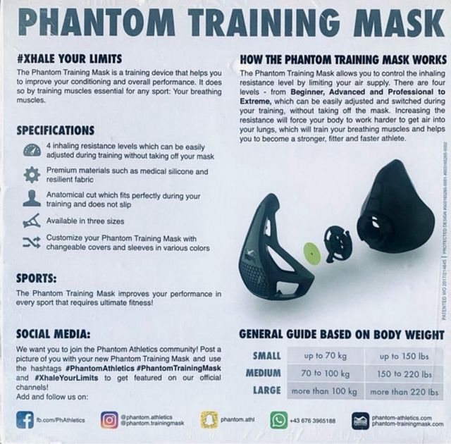 Máscara Entrenamiento Phantom Athletic Talla M