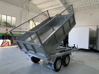 Remolque basculante 260x160x50 Doble eje con freno Galvanizado