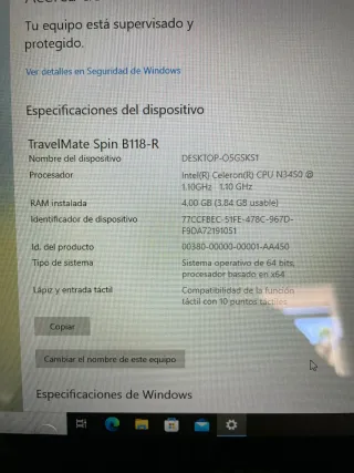 Computer portatile Acer Travelmate Spin B118-R nero