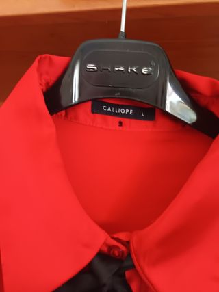 Camicia Calliope effetto seta rossa L