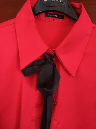 Camicia Calliope effetto seta rossa L