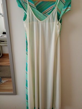 Vestido largo estampado verde