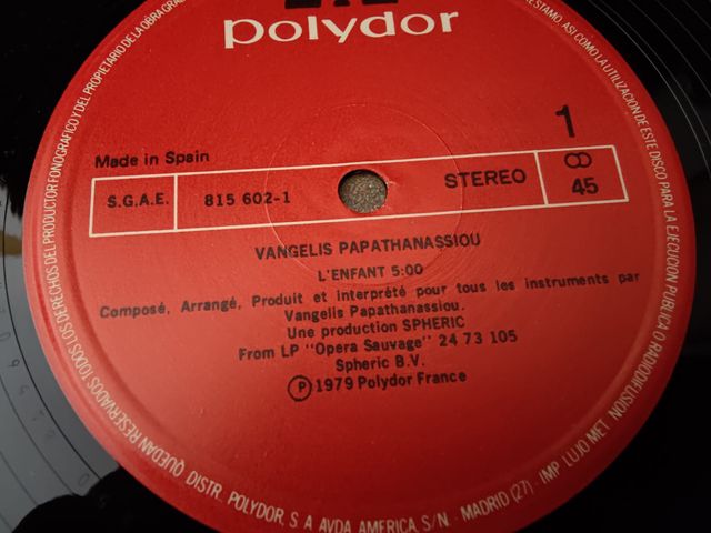 Vinilo Opera Sauvage Vangelis Polydor 1979