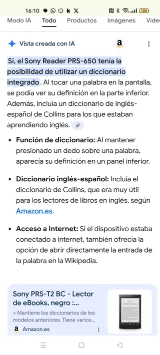 Lector Ebook Sony PRS-650 Negro