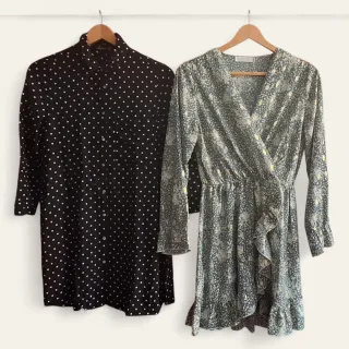 Vestido Negro Lunares y Vestido Estampado