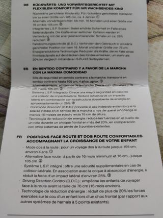 Silla de coche Cybex Platinum.
Modelo Sirona Zi 