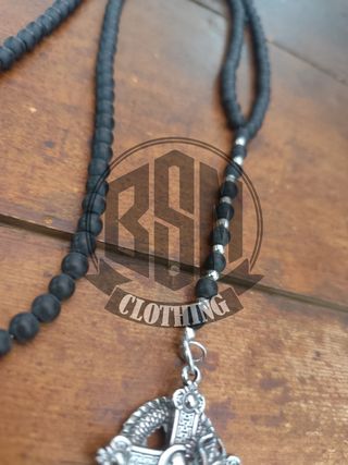 Collana Rosario con teschio e drago