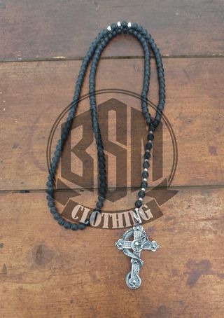 Collana Rosario con teschio e drago