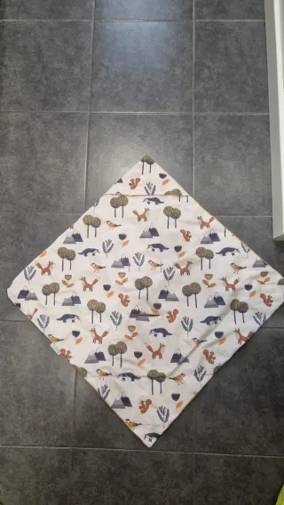 Hamaca bebé gris y naranja