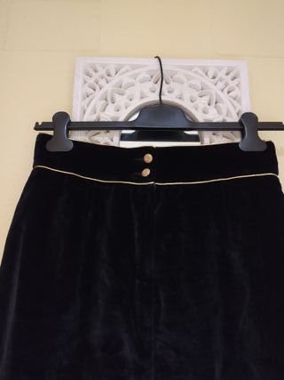 Falda Vintage Terciopelo Negra