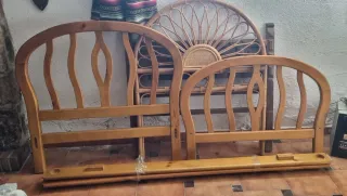 Cama 90cm Pino Provenzal Ratán