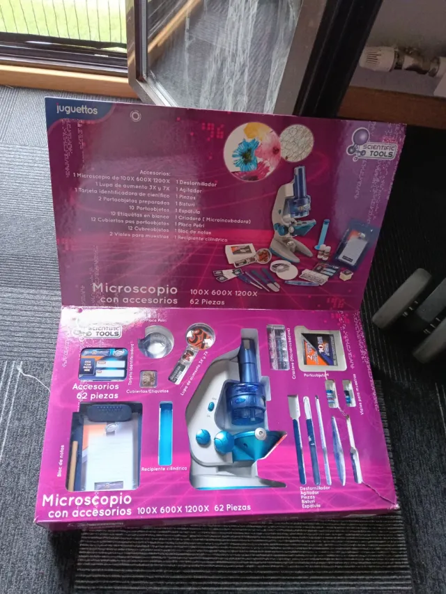 Microscopio Juguettos con accesorios 100X-1200X