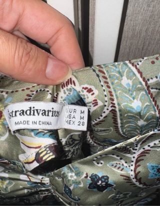 Vestido verde estampado Stradivarius