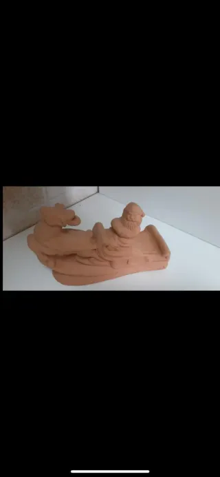 Slitta Babbo Natale in terracotta