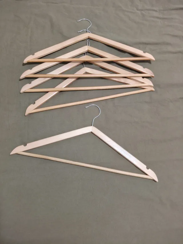 Pack 5 Perchas Madera Pantalón