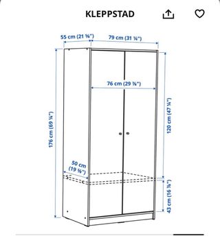 Armario 2 puertas IKEA KLEDDSTAD blanco