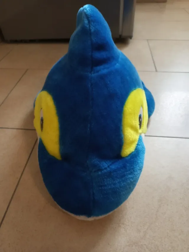 Peluche delfino blu e giallo