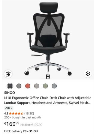 Silla de oficina ergonómica negra