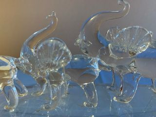 Scultura 7 elefanti in cristallo