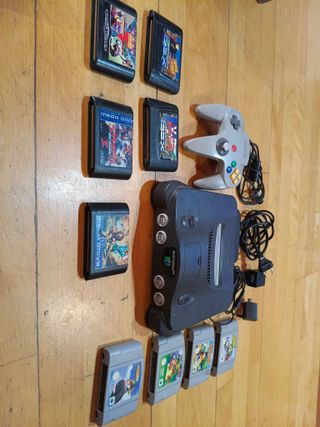 Pacchetto grigio Nintendo N64 + giochi