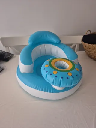 Sillón hinchable bebé azul