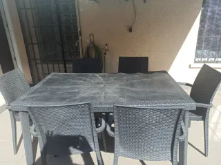 Mesa y 6 Sillas de Jardín