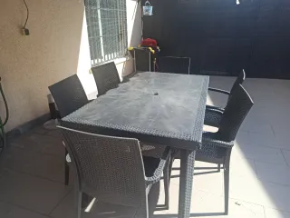 Mesa y 6 Sillas de Jardín