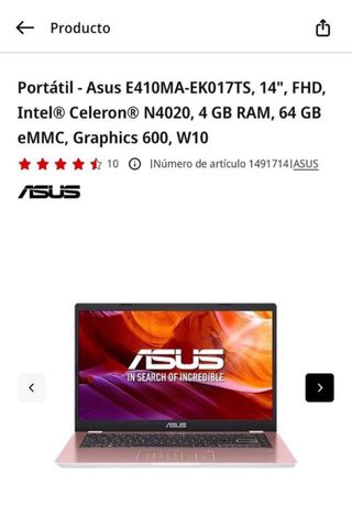 Portátil ASUS 13 Rosa