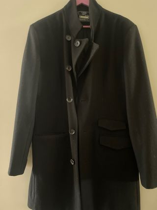Abrigo paño hombre negro talla L