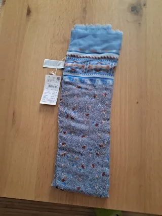 Pañuelo cuello azul y marrón sin estrenar