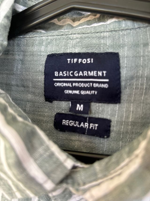 Camisa Tiffosi Rayas Verde/Blanco Talla M