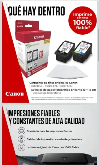 Pack Cartuchos Canon PG-575 y CL-576