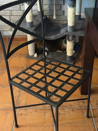 6 sillas de forja metálicas negras