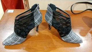 Botines de fiesta mujer negros y grises