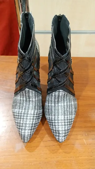 Botines de fiesta mujer negros y grises