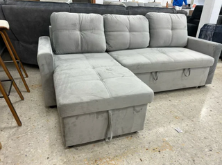 DIVANO LETTO IN VELLUTO GRIGIO: OFFERTA.