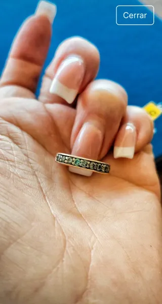 ✨ Anillo de Oro 14K con 9 Diamantes Naturales