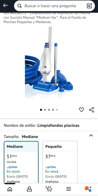 Gre Aspirador Limpiafondos Piscina