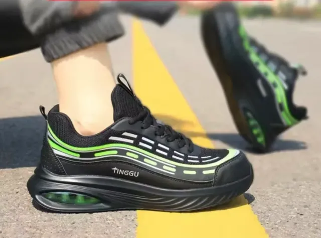 Botas de seguridad TINGGU negras y verdes