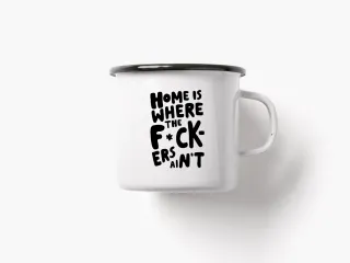 Tazza smaltata Home Is Where metallo 8×8×8 cm