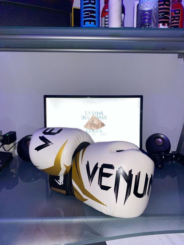 Guantes de Boxeo Venum Blancos y Dorados