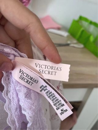 Tanga Victoria's Secret Encaje Beige