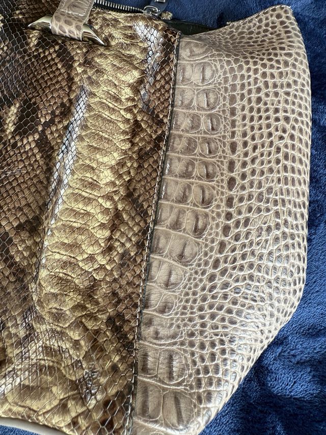 Bolso Uterqüe Piel Serpiente y Caimán