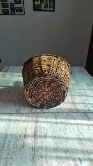 Damajuana Vidrio Verde con Canasto Mimbre