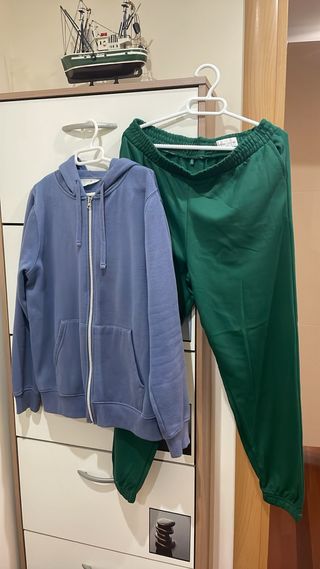 Conjunto chándal azul y verde Talla M/L