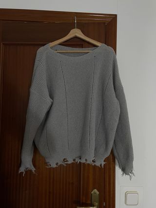 Jersey gris roto talla única