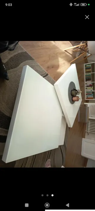 Mesa de centro salón cristal blanca