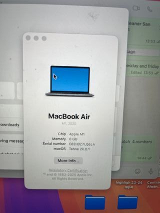 MacBook Air M1 (2020) 8GB RAM 256GB SSD