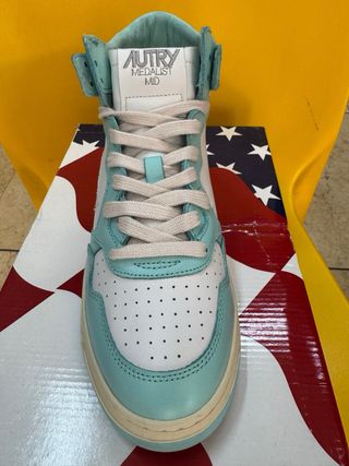 Autry 01 Mid Uomo Pelle/Pelle Turchese