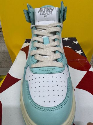 Autry 01 Mid Uomo Pelle/Pelle Turchese